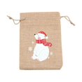 thumbnail image 1 of Bolsas de regalo de Navidad con Material de yute para Papá Noel, bolsitas de tela de 10cm x 14cm, 50 unidades por lote, novedad de 2023, 1 of 4