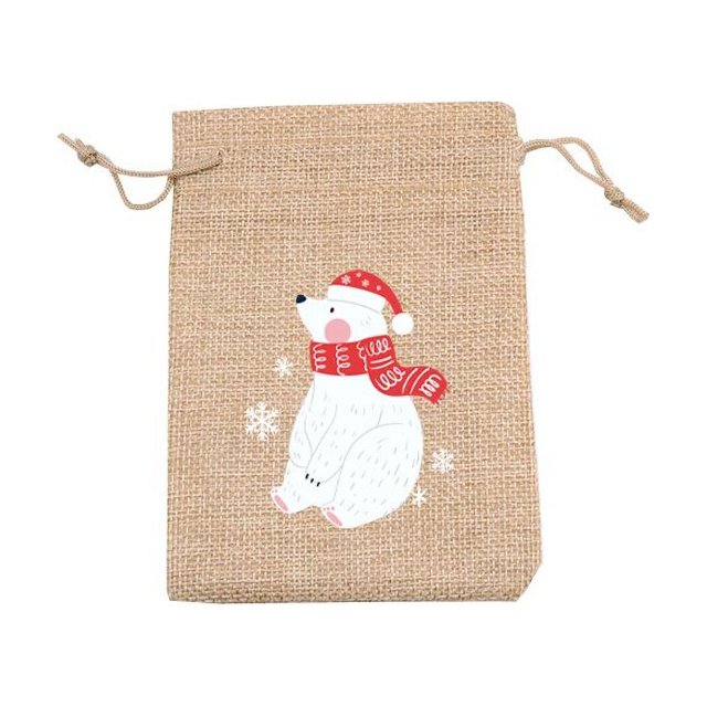 Bolsas de regalo de Navidad con Material de yute para Papá Noel, bolsitas de tela de 10cm x 14cm, 50 unidades por lote, novedad de 2023