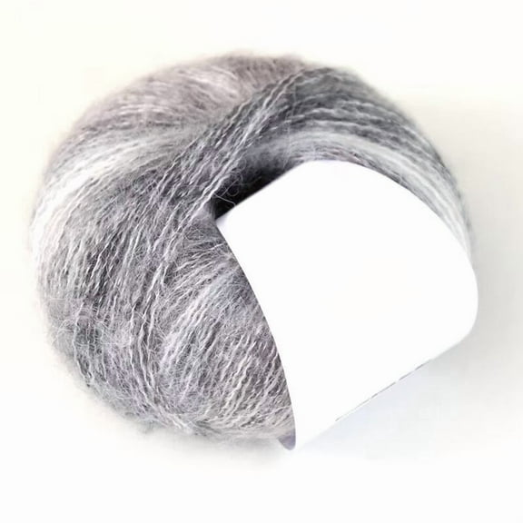 2-Ply Yarn Gradient color for Knitting & Crochet Light Grey 1mm Wool
