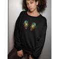 thumbnail image 2 of Flower Embroidery Hand Drawn Sweatshirt Women -Image by Shutterstock, Female Medium, 2 of 4