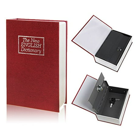 Secret Safe - Zimtown Mini Home Secret Dictionary Book Cash Money Jewelry Safe Storage Box Security Key Lock Red