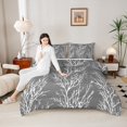 thumbnail image 4 of Homewish Chic Grey Branches Bedding Comforter Set, Jungle Plant Botanical Twin Comforter Sets, Teens Adult Men Female Reversible Bedding Set, Lightweight Room Decor, 2 Pieces, 4 of 8