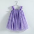 thumbnail image 5 of XEGLSBU Girls Dresses Size 14-16 Casual Girls Summer Party Dress with Star Moon Layer Sparkly Puff Sleeveless Dress for Toddler Kids Holiday Celebration Purple Size 4-5 Years, 5 of 5