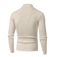 thumbnail image 3 of COMVALUE Mens Mock Neck Ribbed Knit Sweater Long Sleeve Slim Fit Casual Pullover For Daily Wear, 3 of 4
