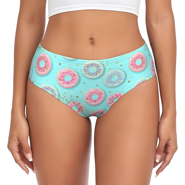 Fotbe Colorful Sweet Donuts Calzones Estampados para Mujer – Ropa Interior de Algodón, Cómoda, Suave y Elástica-4X-Large