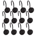 thumbnail image 1 of Juego de 12 ganchos para cortinas de ducha BINO, color negro mate, resistentes a la corrosión, 1 of 5