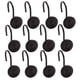 thumbnail image 1 of Juego de 12 ganchos para cortinas de ducha BINO, color negro mate, resistentes a la corrosión, 1 of 5