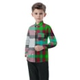 thumbnail image 5 of Cethrio Kids Boys Plaid Shirts, Fall Casual Long Sleeve Collared Button Down Shirts Green Size 3-4 T, 5 of 5