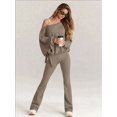 thumbnail image 5 of Women'S Sweatshirts Oversized Off the Shoulder Pullover Tops Casual Long Sleeve Comfy Fall Outfits Khaki S, 5 of 9