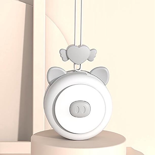 Ventidor personal de manos, ventidor de colr colgante portátil recargable por USB con cordón para mujeres, niños, niñas, acampar al aire libre perfecl Mini ventilador de cuello