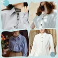 thumbnail image 5 of 6Pcs 3 Colors Rhinestone Buttons Cover Sleeve Buttons Cover Flower Buttons Cover Detachable Shirt Button Clips Buttons Jewelry, 5 of 9