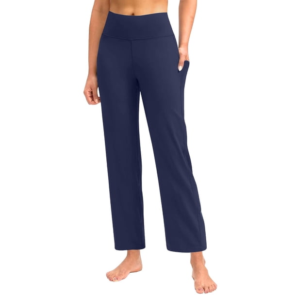 Pantalones deportivos de yoga de cintura alta para mujer - Leggings de entrenamiento con bolsillos - Poliéster/spandex - Tallas S-XXXL