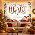 thumbnail image 3 of Heart Motivational Decorated with Botanical Elements Main Give, Mystical Fantasy for Space Lovers, Galaxy Room Decor, Christmas Gift, Tapestry Wall Hanging for Bedroom and Dorm, 3 of 7