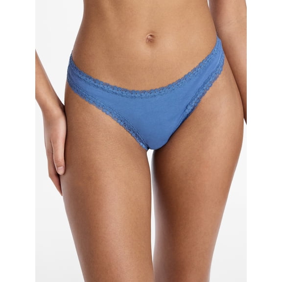 No Boundaries Cotton Lace Thong Women's and Women's Plus, Sizes XS-XXXL