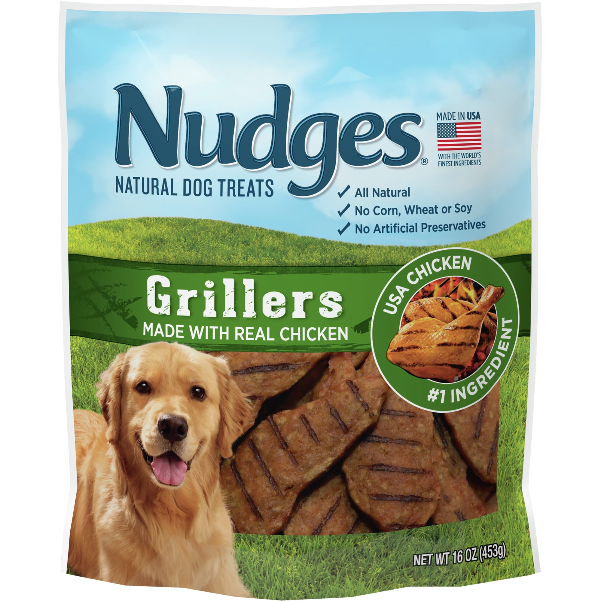Blue Buffalo Nudges Grillers Natural Dog Treats, Chicken, 16oz Bag