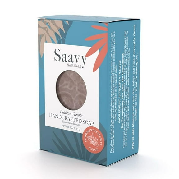 Saavy Naturals Tahitian Vanilla Handcrafted Soap, 5 Oz..