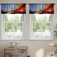 thumbnail image 2 of LALILO Kitchen Curtain Valance Bike Adventure Rod Pocket Window Curtain 52"x 18" Set of 2, 2 of 6