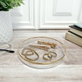 thumbnail image 2 of Plymor 4.5" x 4.5" Round Glass Display Tray (Gold Rim), Pack of 6, 2 of 3