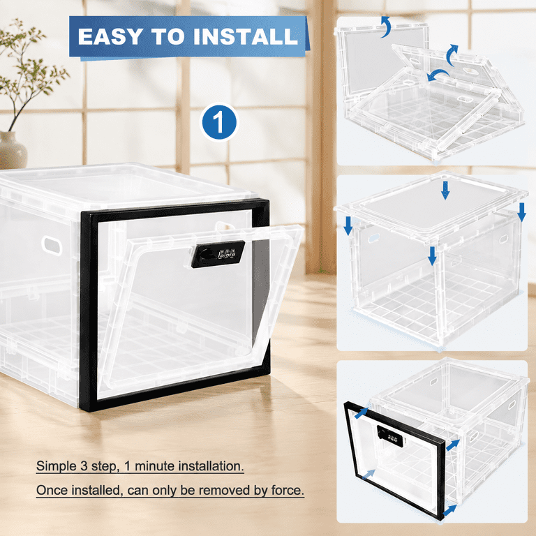 Black&White 1 Lockable Food Storage Container Medication Organizer Bin ...