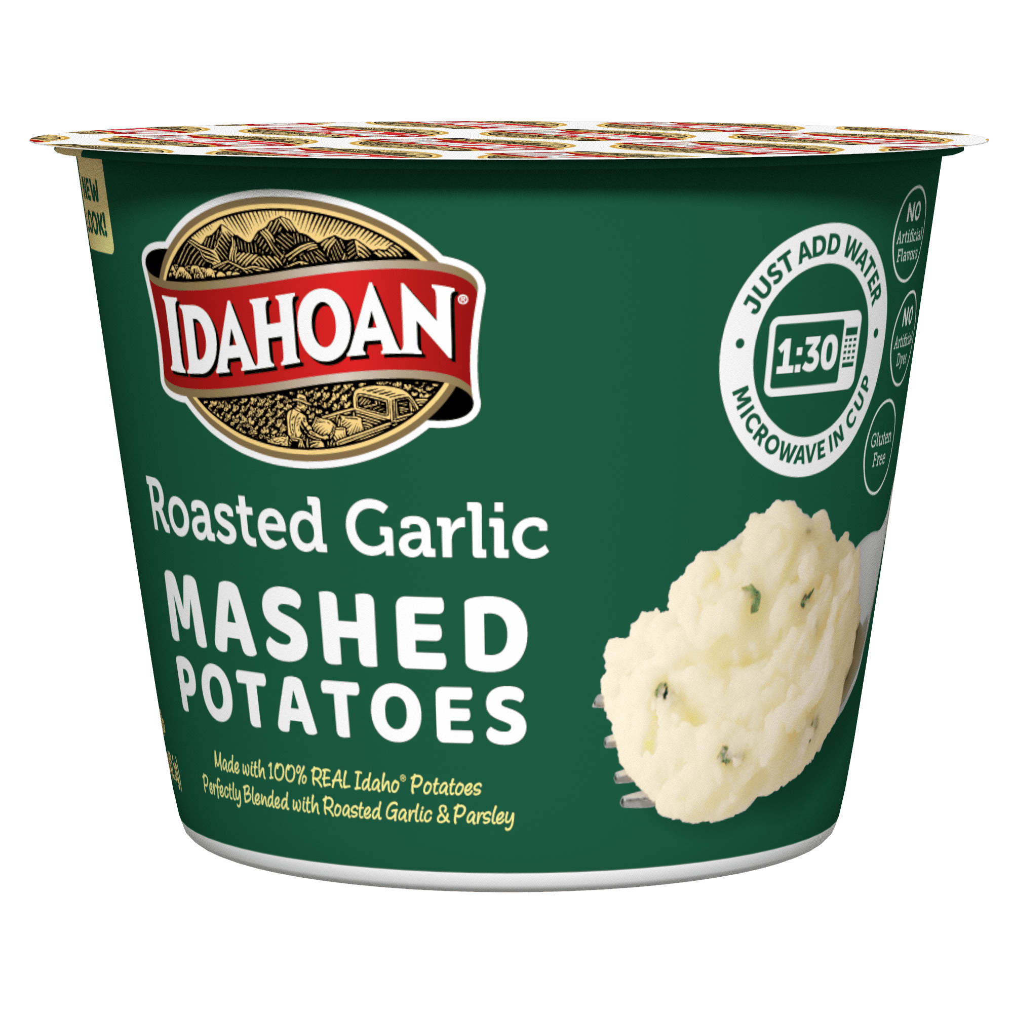 Idahoan Roasted Garlic Mashed Potatoes, 1.5 oz Cup