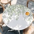 thumbnail image 2 of Eucalyptus Leaves Round Tablecloth, Fitted Table Cover with Elastic for 36"-44" Round Tables, Summer Country Leaves Natural Plants Table Cloth Outdoor Indoor Dinning Party Waterproof Tablecloths, 2 of 7
