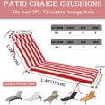 thumbnail image 6 of 72" ×21" Outdoor Chaise Lounge Cushion, 3" Thick High-Density Foam Fill, with Removable Headrest, Waterproof Fade Resistant, Replacement Cushion for Lawn Pool (Red White Stripes 2PCS), 6 of 8