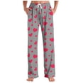 thumbnail image 4 of QNANSPI Pajama Pants for Women, Womens Pajama Bottoms, Unisex Valentines Day Print Drawstring Elastic Waist Relaxed Pajama Pants, 4 of 6