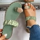 thumbnail image 2 of Amzcrzy Zapatos de mujer,Zapatos de mujer,Zapatillas de mujer, Sandalias de verano para mujer, sandalias con punta de clip, estilo bohemio, informales, para playa Sandalias Mujer Zapatillas De Casa, 2 of 9