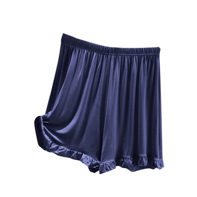 Timegard Womens Pjs Shorts Ruffle Elastic Waist Loose Soft Loungewear Solid Color Pajamas Shorts Summer