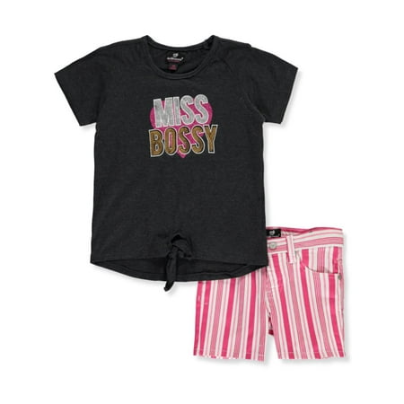 Dollhouse Girls' Miss Bossy 2-Piece Shorts Set Outfit (Big Girls)