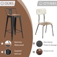 thumbnail image 6 of HAOBO Home 30" Outdoor Barstools Patio Stool Metal Bar Stools Set of 4 Counter Height Barstools with Wood Plastic Seat  Bar Chairs Metal Kitchen Stools, 6 of 12