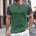 thumbnail image 2 of European Color Blocked Fitness Base Shirt For Men Casual Loose Comfortable Trendy Sports Foreign Trade Business Round Neck Short Sleeved T Shirt, 2 of 4