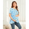 thumbnail image 5 of JuneFish Women's Maternity Short Sleeve Tiered Basic Casual Pregnancy Top, 5 of 6