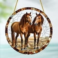 thumbnail image 4 of pstuiky Adorno colgante de disco acrílico plano 2D con forma de caballo de crin roja del desierto para ventana o porche exterior., 4 of 9