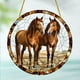 thumbnail image 4 of pstuiky Adorno colgante de disco acrílico plano 2D con forma de caballo de crin roja del desierto para ventana o porche exterior., 4 of 9