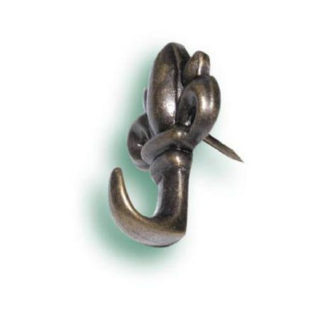UPC 008236805017 product image for HILLMAN FASTENERS 3-Pack  Fleur-de-Lis Antique Brass Push Pin Hangers | upcitemdb.com