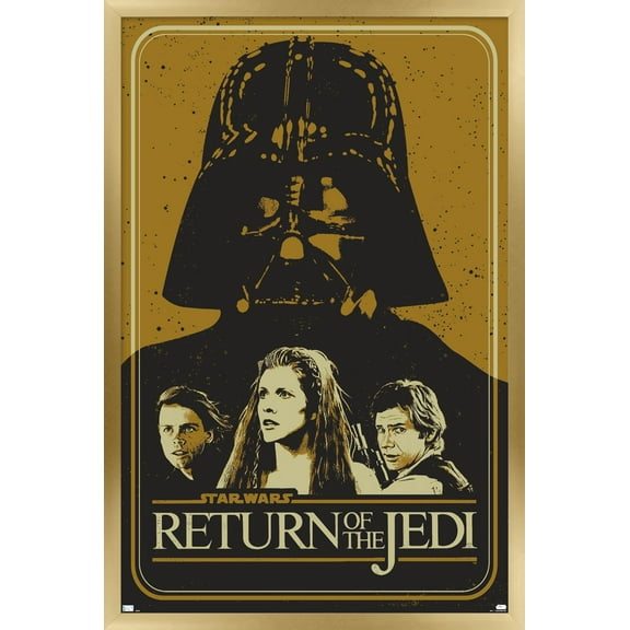 Star Wars: Return of the Jedi - Gold Illustration Wall Poster, 14.725" x 22.375" Framed
