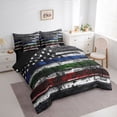 thumbnail image 2 of Manfei Colorful Usa Flag 7-Piece King Bedding,July 4Th Anniversary King Bed in a Bag,Black Reversible, 2 of 7