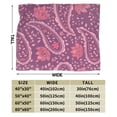 thumbnail image 3 of DouZhe Ultra-Soft Micro Fleece Lightweight Flannel Bed Blanket, Pink Aesthetic Paisley Floral Print Cozy Warm Throw Blankets, 60"x50", 3 of 7