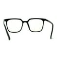 thumbnail image 2 of Thin Plastic Rectangular Horn Rim Blue Light Filtering Computer Eyeglasses Shiny Black, 2 of 4