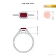 thumbnail image 5 of ANGARA Natural East West Emerald-Cut Ruby Halo Ring in 14K White Gold for Women (Size-6x4mm) | July Birthstone, Birthday, Anniversary, Jewelry Gift for Women | Natural Ruby Ring, 5 of 9