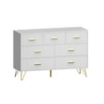 thumbnail image 2 of YouTrend 7 Drawer Dresser,Adult Dresser with Golden Legs & Handles,Wooden Chest of Drawer, for Bedroom Living Room,White, 2 of 10
