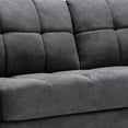thumbnail image 3 of Odin 79 Inch Modern Sofa with Tufted Cushioning, Black Frame, Gray Velvet- Saltoro Sherpi, 3 of 5