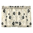 thumbnail image 7 of Yayeee Kitchen Curtains Tier Pair Light Filtering 27"x24" Rod Pocket Short Cafe Window Panel, Small Black Flowers, 7 of 7