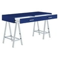 thumbnail image 5 of Vivid Desk with 2 Drawers in Lapis Blue Engineered Wood Top and Chrome Base, 5 of 10