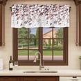 thumbnail image 6 of 2 Pack Leaves Valances for Windows Bedroom Living Room Window Treatments, Pink Brown Summer Botanical Rod Pocket Valance Drapes Short Kitchen Curtains Over Sink 54"x18", 6 of 8