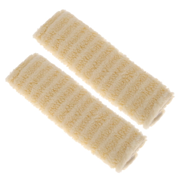 Unique Bargains Yellow Seat Belt Cover Pad Moon Velvet 26cm Seatbelt Strap Cushion Shoulder Padding 2 Pcs