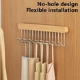 thumbnail image 4 of Hauiodp Pull Out Closet Hanger with 8 Hooks, Space Saving Organizer, Pants Hooks for Jeans, Extender Hanging Rod with Metal Hooks, Sliding Side Mount Clothes Rack for Ties, Belts, Scarves, 4 of 7