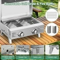 thumbnail image 3 of Firstness Propane Gas Grills, 30,000BTU Portable Gas Grill for Outdoor Camping BBQ Picnics Tailgating, 2 Burners, Stainless Steel Sliver, 3 of 8