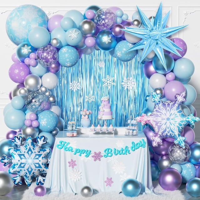 Kit de guirnaldas con forma de arco con forma de globo MURDIZZO Frozen, 212 piezas, invierno